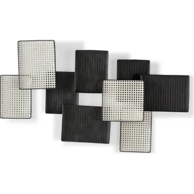 Décoration Murale Design Métal Blanc Noir Style Contemporain