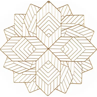 Sculpture Murale Dorée En Métal Motif Géométrique élégant