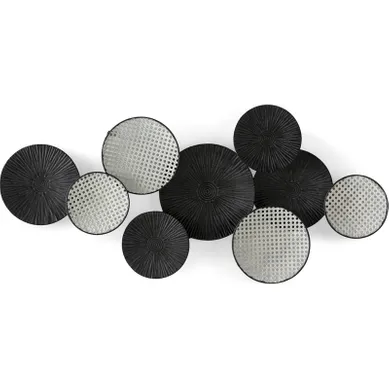 Sculpture Murale Métal Blanc Noir Design Moderne Décoratif