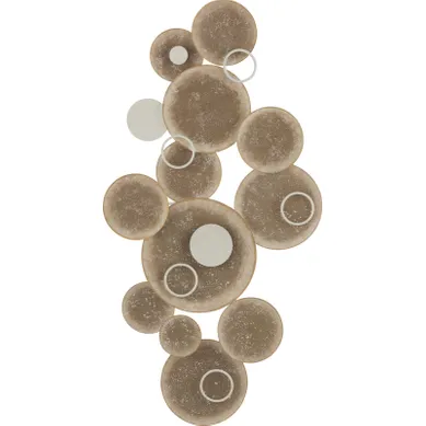 Décoration Murale Cercles Métal Marron Blanc Design Moderne