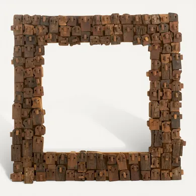 Miroir Bois Naturel Aspect Brut Chic Et Cadre Noir Décoratif