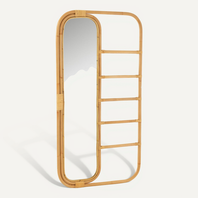 Miroir échelle En Rotin Naturel Style Bohème élégant