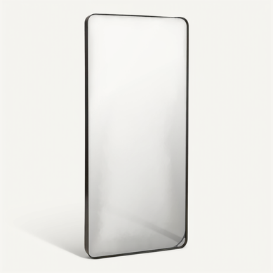 Miroir Mural Noir Design Métal Et Verre Marron Foncé élégant