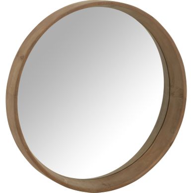 Miroir Mural Rond En Bois Beige Clair Design élégant