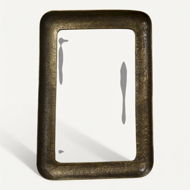 Miroir Rectangulaire Style Vintage Cadre Laiton Patiné
