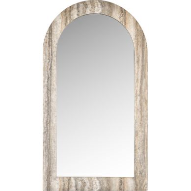 Miroir Arqué Finition Travertin Gris Ambiance Raffinée Miroir Arqué Finition Travertin Gris Ambiance Raffinée