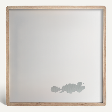 Miroir Mural Jacquard En Bois De Manguier Finition Vieilli Marron