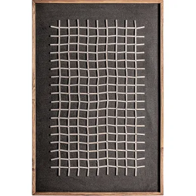 Panneau Décoratif Contemporain Bois Foncé Finition Vieillie