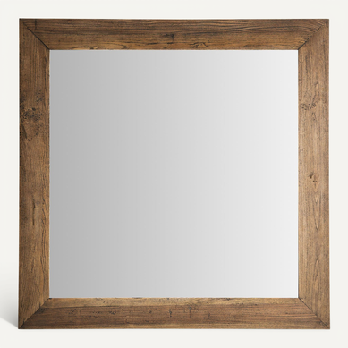 Miroir Contemporain En Bois D'orme Finition Marbrée Marron
