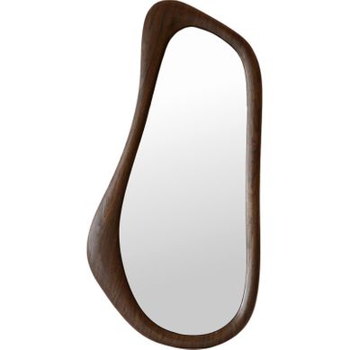 Miroir Organique Marron Au Cadre Bois