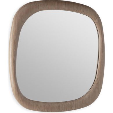 Miroir Carré Arrondi En Bois Brun Miroir Carré Arrondi En Bois Brun