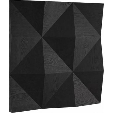 Sculpture Murale Noire Géométrique En Bois