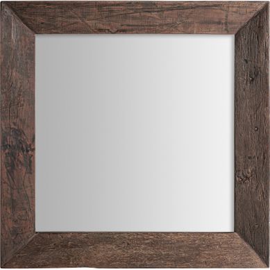 Miroir Carré Rustique En Bois Marron Vieilli Miroir Carré Rustique En Bois Marron Vieilli