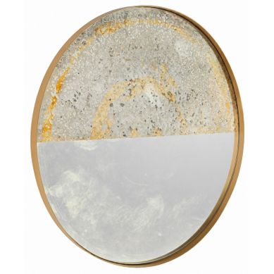 Miroir Rond Doré Effet Vieilli