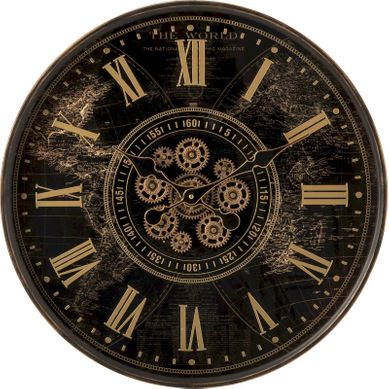 Horloge Murale Métal Noir Et Doré