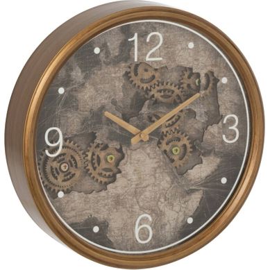 Horloge Murale Carte D'europe Dorée