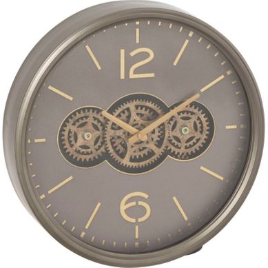 Horloge Murale À Engrenages Gris Et Or