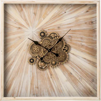 Horloge Murale Beige En Bois Grand Format