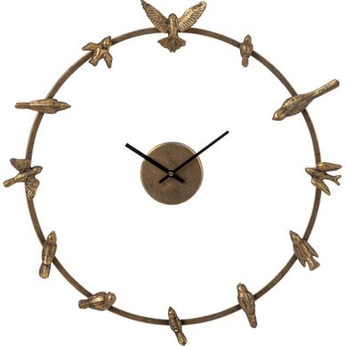 Horloge Murale Oiseau En Métal Doré
