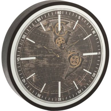 Horloge Mappemonde Vintage En Bois