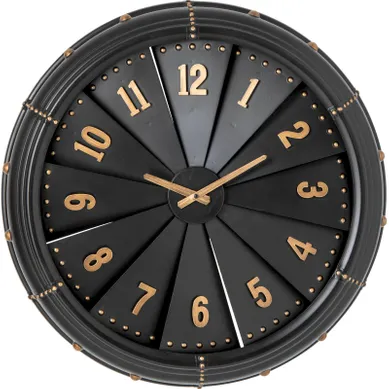 Horloge Murale Métal Noir Doré