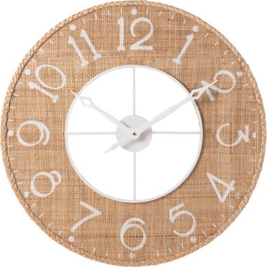 Horloge Murale En Bois Naturel Et Blanc