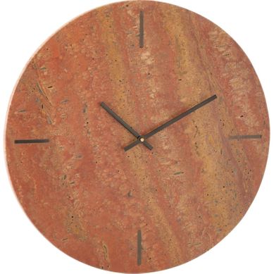 Horloge Murale Ronde En Pierre Terracotta