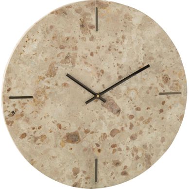 Horloge Murale Ronde En Pierre Beige
