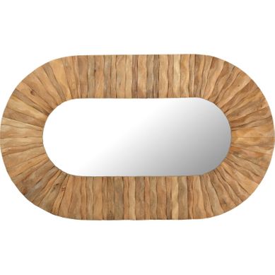 Miroir Mural Ovale En Bois Naturel Curve