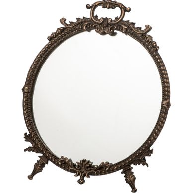 Miroir Mural Ovale En Laiton Sculpté