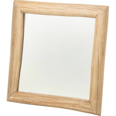 Miroir Mural Carré En Bois Naturel