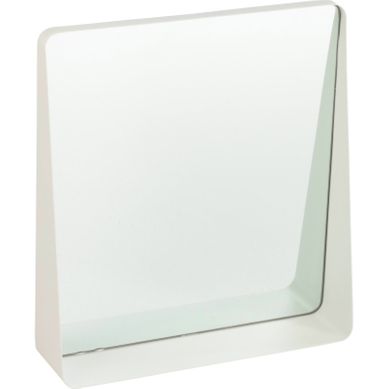 Miroir Mural Carré Blanc En Métal