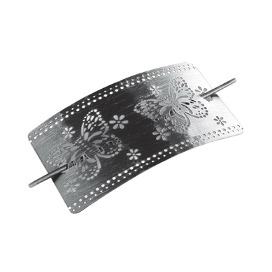 Embrasse Bicolore Papillon Noir Argent
