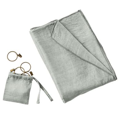 Rideau Ajustable Lysandre Vert Lichen 140 X 270 Cm + 8 Anneaux Pince