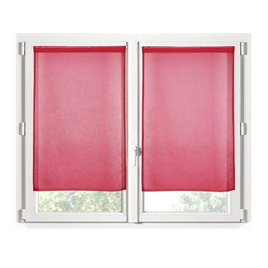 Paire De Rideaux Voile 60 X 120 Cm Brise Bise Rouge