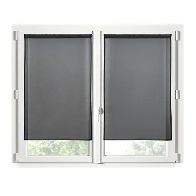 Paire De Rideaux Voile 70 X 200 Cm Brise Bise Noir Paire De Rideaux Voile 70 X 200 Cm Brise Bise Noir