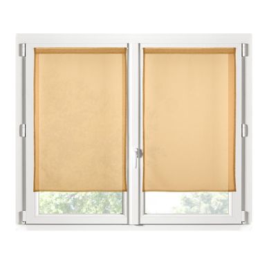 Paire De Rideaux Voile 70 X 200 Cm Brise Bise Moutarde
