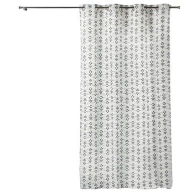 Rideau à Oeillets 140 X 240 Cm Geometrique Letike Blanc