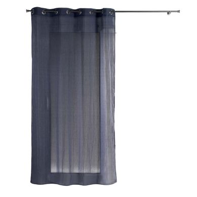 Voilage En Polycoton 140 X 240 Cm Mitsy Bleu Marine