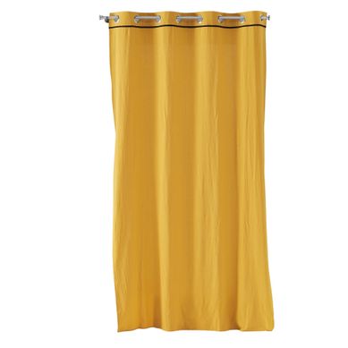 Voilage à Oeillets En Coton Lave 135 X 240 Cm Lanette Jaune