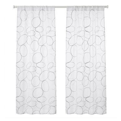 Paire De Voilage 60 X 160 Cm Galet Gris