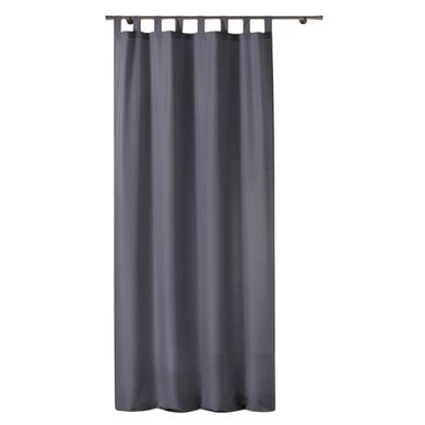 Rideau A Passants Polyester Uni Punchy Gris Acier 140 X 260 Cm