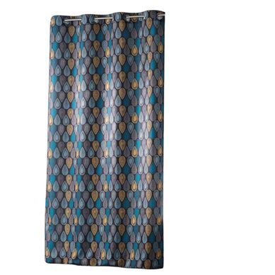 Rideau A Oeillets Polyester Imprime Palpito Anthracite 140 X 260 Cm