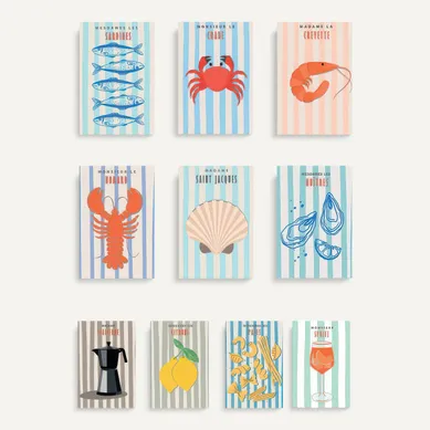 10 affiches 10x15 cm MONSIEUR MADAME Divers modèles vue de face