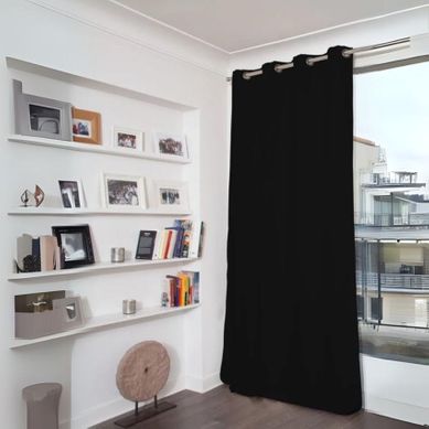 Rideau Phonique Occultant Et Thermique - 140x260 Cm - Noir Rideau Phonique Occultant Et Thermique - 140x260 Cm - Noir