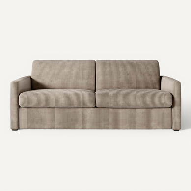 Canapé 3 Places Taupe 180cm Tissu Polyester - Dimensions 198x77x80cm - Mousse Confort