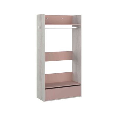 Armoire Enfant avec Rangement et Penderie modulable Rose H 124 cm Armoire Enfant avec Rangement et Penderie modulable Rose H 124 cm