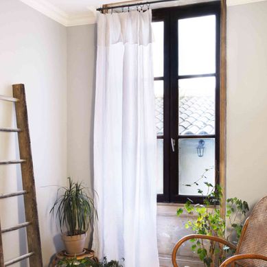 Rideau Gaze De Coton Ajustable Blanc 140x300 Cm