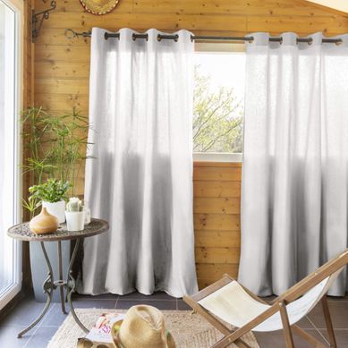 Rideau Tamisant à Oeillets (lot De 2) Gris 140x260