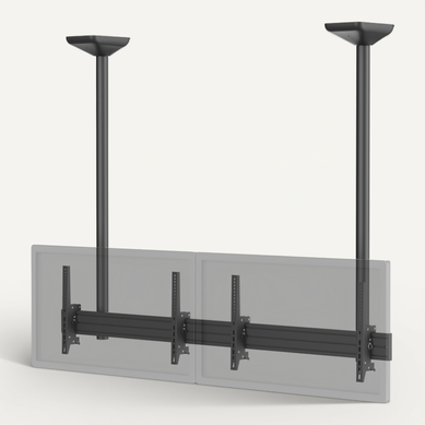Support TV Plafond Menu Board 2 écrans 45''- 55'' Hauteur 150cm Noir